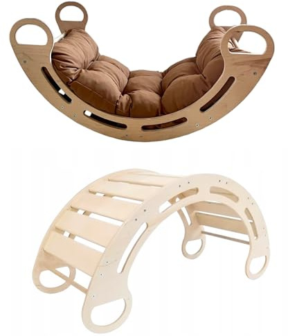 Slevobox Klettergerüst Indoor für Kinder 85x41x39cm - Kletterbogen mit Kissen - Montessori Kletterbogen aus Holz - Kinder Kletterspielzeug für Kinderzimmer & zur Förderung der Motorik