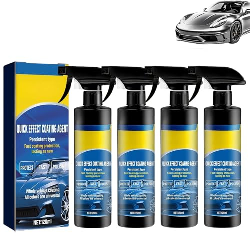Quick Effect Coating Agent for Car, spray coating agent 3 in 1 Hochschutz-Auto-Beschichtungsspray, Das hocheffiziente Keramik-Beschichtungs spray, Repariert Kratzer Schnell (4 Stück)