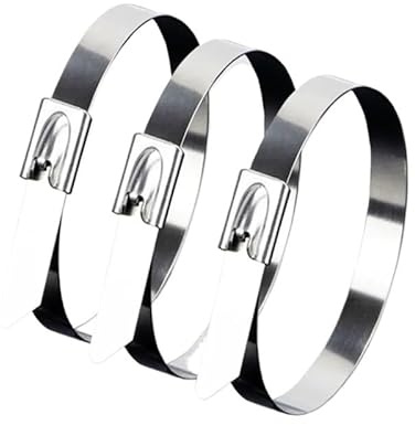 Bridas metálicas para cables， Brida de acero inoxidable Ca de 4,6 x 200/7,9 x 300 mm, brida metálica, alambre metálico, correa de sujeción, correa de carga (20 unidades)(4.6x200)