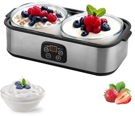 Automatic Yogurt Maker,2L Yogurt Maker Machine,Multi-Function Electric Yogurt Machine,Adjustable Temperature & Time Control for Fresh Homemade Yogurt,Yogurt Jar with 2 Lids,Health Gift (2000ml)