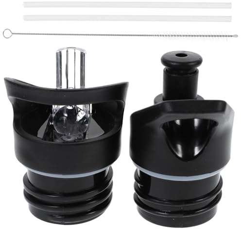 MAGICLULU Lot de 2 Bouchons de Bouteille en Plastique Noir, Couvercles de Buse d'Aspiration Réutilisables, Légers et Compacts, Remplacement Pratique pour Gourdes de Sport, Randonnée et