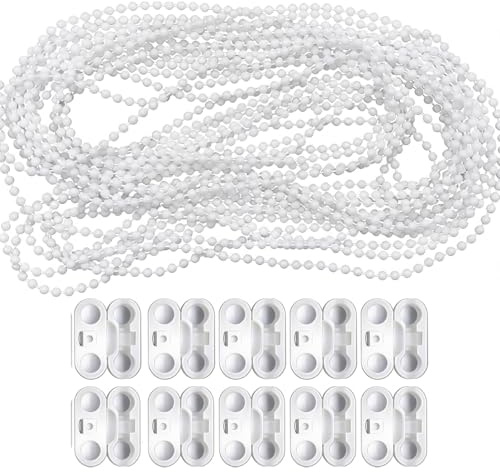 JOVYTH 1 Set, Catena per Tenda a Rullo 10 Metri con 10 Connettori, Bianca 4,5mm per Tende Avvolgibili, Con Connettori, Per Finestre Europee, Pratica, Resistente, Ricambio