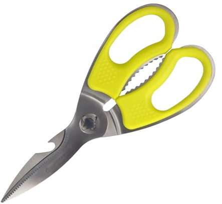 Clauss Kökssax TITAN Nitrid belagd grön | Softgrip hushållssax med mikrotandade blad | Extra hårda och demonterbara blad | Fjäderfäsax, örssax, pizzasax | CL-18873 00