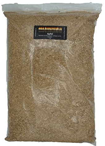 Räuchermehl Apfel 1000g – Körnung 0,5–1,5 mm - Naturholz aus PEFC-Forstwirtschaft-HACCP-zertifiziert-Rauchaktiv – Glimmstark – Hygienisch verpackt