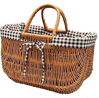 MyBer® Rattankorb Weidenkorb Tragekorb Korbtasche Taschenkorb Tasche Korb Weide braun K9-489-SBR