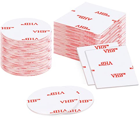 Ailvor Double Sided Sticky Pads, 60pcs Transparent Sticky Pads Heavy Duty, Traceless Adhesive Mounting Tape for Walls, Floors, Plastic, Metal, Glass (Squares, Round)