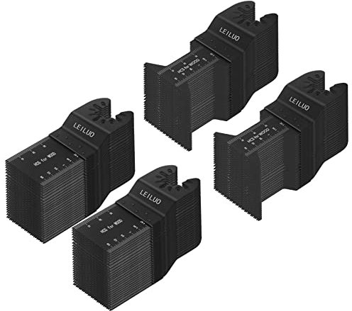 100 PCS Multitool Blade LEILUO Oscillating Saw Blades for Wood Plastics Quick Release Multi Tool Accessories Kit Fit Dewalt Makita Silverline Ryobi Rockwell Milwaukee Worx Black Decker etc