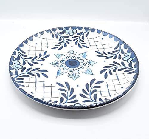 Serafino Zani - Bandeja redonda de cerámica de 36 cm, decoración SANTORINI CSA4VT36