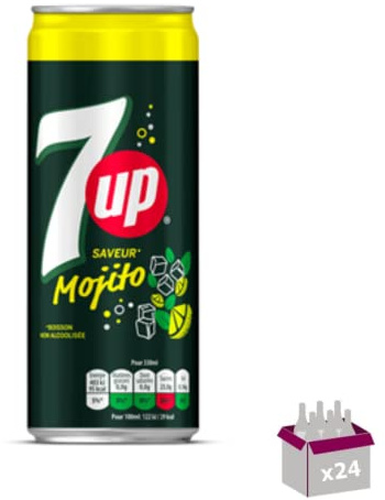 7 Up Mojito – 24 x 33 cl Dosengetränk mit natürlichen Zitronen- und Limettenextrakten