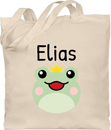 Geschenk mit Namen personalisiert by Shirtracer - Baumwolltasche - Kinder Taschen Mädchen - Süßer Frosch