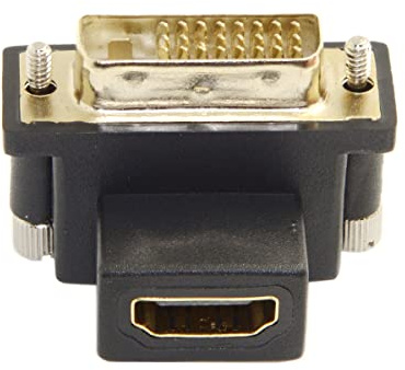CY DVI Male to HDMI Female Adapter 90 Degree Down Angled 4K 1080P for Computer HDTV Graphics Card
