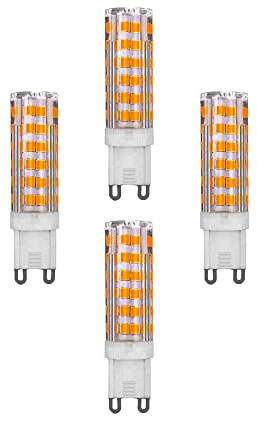 ZHIYUE 4 Stück G9 7W LED Birne Äquivalente Halogenbirnen 60W G9 600LM Energiesparlampen G9 Sockel Led Lampe AC 220V nicht dimmbar warmweiß 3000K G9 Kapselbirne