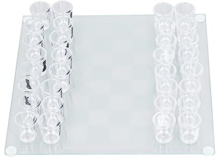 Cryfokt Drinking Shot Glass Chess Set, EnterprisesToe Shot Glass Drinking Game with 32 Shot Glasses, Beer Bottle Opener Game for College Parties Travel