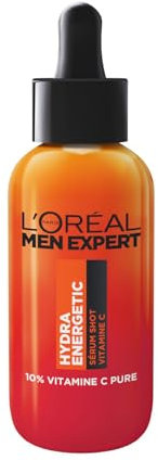L'Oréal Men Expert - Sérum Shot Vitamine C pour Homme - Hydrate & Illumine - Concentré en Vitamine C Pure 10% - Usage Quotidien - Hydra Energetic - 30 ml