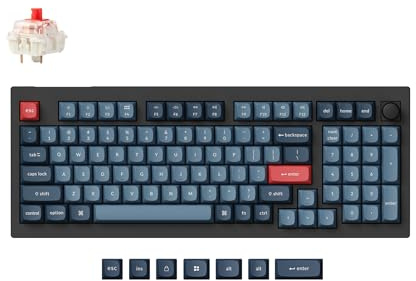 Keychron V5 Max Custom Wireless Mechanical Gaming Keyboard with Number Pad, 96% Layout QMK/VIA 2.4 GHz/Bluetooth 5.1/Wired, RGB Backlit Hot-Swappable Gateron Red Switch for Mac Windows Linux
