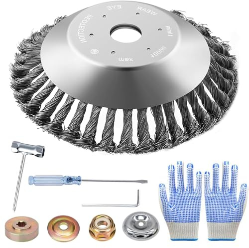 200 mm x 25,4 mm Unkrautbürste für Freischneider,Unkrautbuerste,Drahtbürste Für Freischneider Unkrautbürste,Unkrautbürste Für Motorsense Mit Unkrautbürste,Wildkrautbürste für Motorsense 8 Zoll