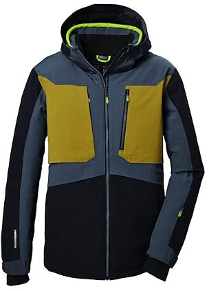 killtec Herren Skijacke/Funktionsjacke mit abzippbarer Kapuze und Schneefang KSW 47 MN SKI JCKT, stahlblau, XXL, 41978-000