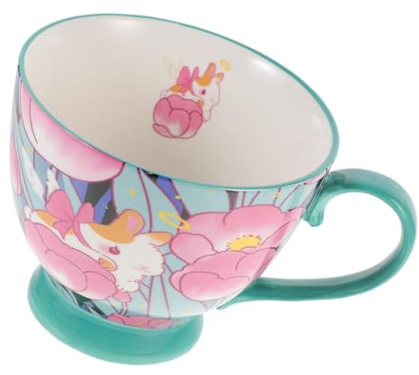 Cabilock Tasse Multifonctionnelle En Céramique Verte Avec Anse Tasse Fantaisie Pour Thé Et Café En Porcelaine
