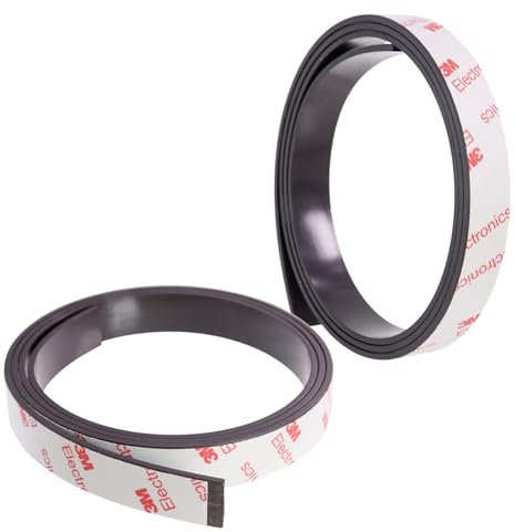 DBOO A+B Magnetic Tape Strip - Strong Self Adhesive, Sticky Back Magnet Roll, Thin Magnet Strips for Fly Screen, Art Projects (1.5cm X 1M)