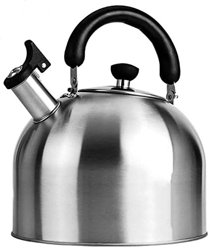 CAFIEDR Teekanne für Herd, Heißwasserkessel, Durchlauferhitzer, Kessel, Hot Pot, Flötenkessel, Campingkessel, Teekanne aus Edelstahl, Teekessel, Teekessel (3 l)