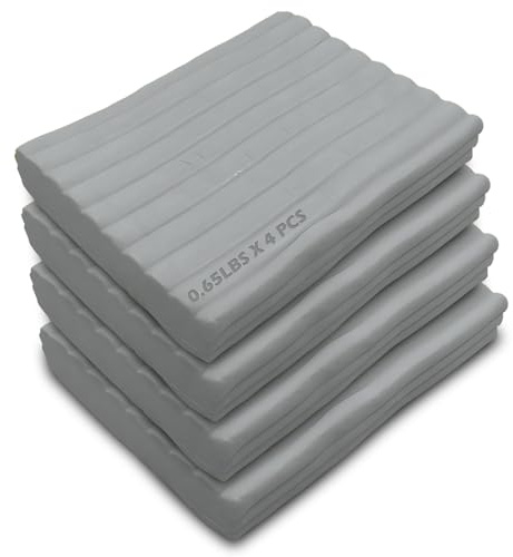 ReArt Non-Drying Oil-Based Plasticine Modeling Clay 2.6 Pounds, Non Hardening Reusable Non Toxic No Bake Professional Oil Base Sculpting Clay (Gray)
