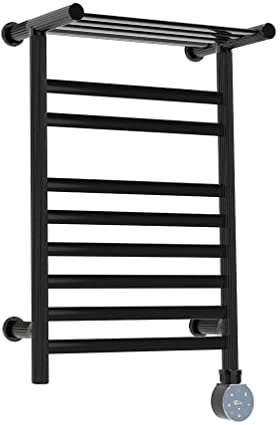 Radiatore scaldasalviette Elettrico, scaldasalviette Elettrico in Fibra di Carbonio, scaldasalviette Moderno a Parete a 8 Barre con ripiano Superiore, scaldasalviette Elettrico in Alluminio Spaziale
