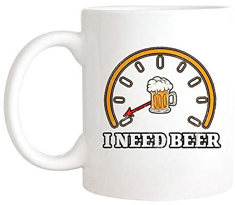 Coffee Mug I Need Beer Funny Beer Lover Tea Cup Funny Ceramic Cup Premium Personalised Mug for Work Birthday Men Women 330ML