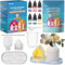 Wvasfd Gießpulver Starterset, 1000g Gießpulver weiß, 6 Farbpigmente, 3 Silikonformen Gießformen, 30 Minuten Entformt, Gips zum Gießen Set für DIY Gießpulver Bastelset