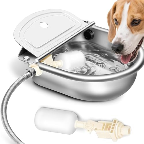 Automatic Dog Water Dispenser, 304 Stainless Steel Pet Water Feeder, Outdoor Auto-Fill Water Bowl for Dogs, Cats & Livestock, Easy Clean, Durable Design