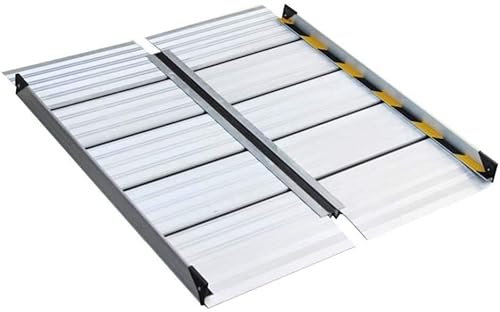 Tragbare Laderampen für Rollstühle - 300KG Belastbarkeit - Schwellenrampen für Treppen, Stufen & Haus - Leichtbau Aluminium Rampen(56cm(1.8ft))