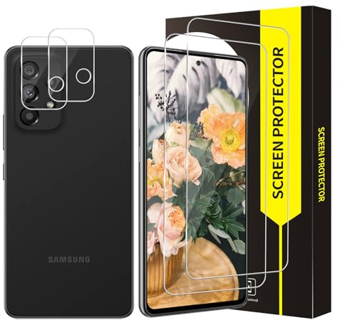 Bodyguard 2 Stück Schutzfolie für Panzerglas für Samsung Galaxy A52/A52s 5G, +2 Kameraschutz, 2.5D Kante, 9H Härte, Anti-Bläschen, Sensitive Touch, 0.33mm HD Klarsicht A52/A52s Displayschutzfolie