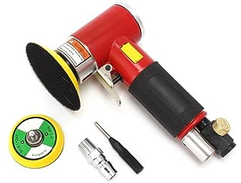 Mini lijadora de aire, pulidora neumática, lijadora orbital de 90 grados, herramienta accionada por aire,Bajo nivel de ruido(Red Sander)