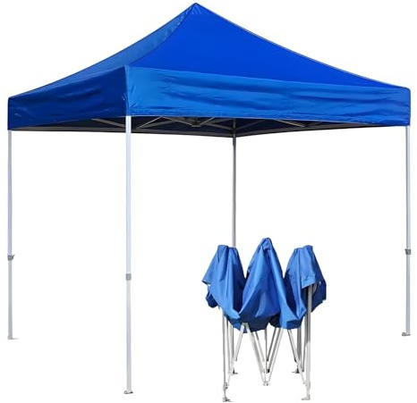 3 toldos desplegables impermeables y estables para invierno, altura ajustable para acampar al aire libre, parrilla, parque, playa, azul (3x/10 x 10 pies)
