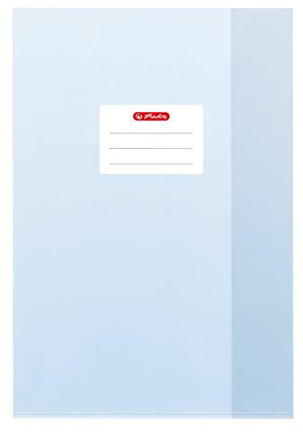 Herlitz 10 Heftumschläge/Hefthüllen Din A4 / Baststruktur (Hellblau, 10er Pack | A4)