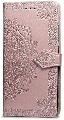 CoverKingz Handyhülle kompatibel mit iPhone XS Max [6,5 Zoll] - Handytasche mit Kartenfach Klapphülle Case - Handy Hülle klappbar Motiv Mandala Rosegold