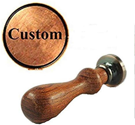 MNYR personalisierbares Wachssiegel Stempel-Set mit Holzgriff Schmelzlöffel Holz-Geschenkbox Geschenkbox Hochzeitseinladung Geschenkpapier personalisiertes Logo Bild Design Siegelwachs-Siegelstempel