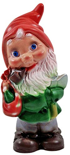 RAKSO Deko Figur Zwerg H 20 cm Gartenzwerg Waldarbeiter mit Axt stehend Gartenfigur aus Kunststoff