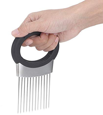 Zwiebelhalter, Handheld Edelstahl Zwiebelschneider, Gemuseschneider Maschine & Geruchsentferner für Kartoffeln, Gurken, Tomaten und Anderes Gemüse,