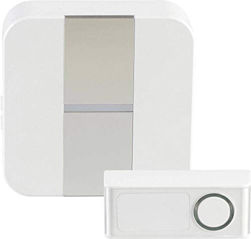 Heidemann Funkgong-Set Base II (Sender + Empfänger, max. Reichweite 75 m, 5 Melodien einstellbar, optisches Rufsignal, Haustürklingel Set, Funkklingel) 70707