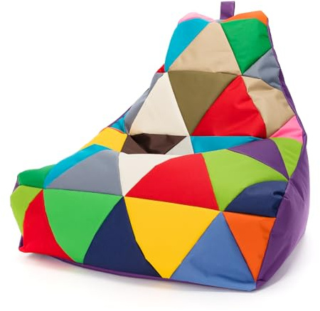 Ecopuf - Keiko Sittpuff i polyester - Sittdel med riv- och fläckbeständig påse - Sittpuff med handtag - Styrofoamfyllning - Lila Nc5 - M80x85x100cm