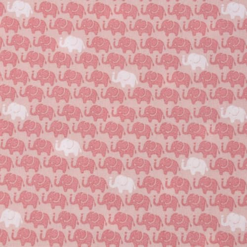 SCHÖNER LEBEN. Baumwollstoff Popeline Elefanten klein rosa weiß 1,5m Breite
