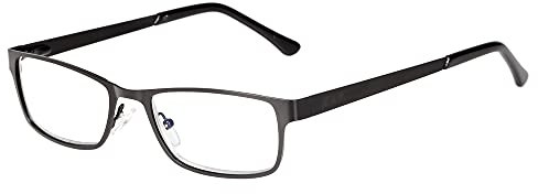 Edison & King Lesebrille Elements – schmale Metallbrille mit Premiumgläsern – entspiegelt und gehärtet (Black, +3,00 dpt)