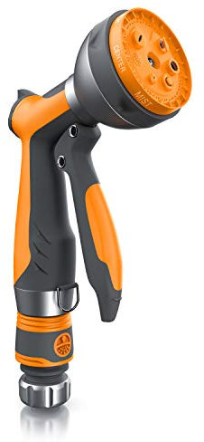 Brandson - Garten Handbrause 7 Sprühprofile - Gartenbrause für Gartenschlauch - Spritzpistole Pistolengriff mit Halteclip - 1-8 bar Wasserdruck - regelbarer Wasserdurchfluss - mit Gardena kompatibel
