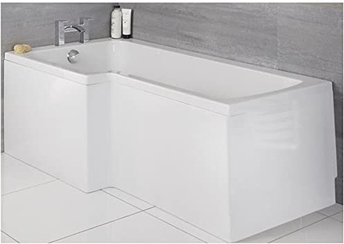 MILANO White 1500 x 850mm Left Hand Square Shower Bath