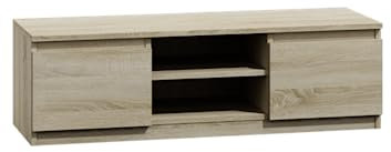 VBChome TV-Schrank 120 x 40 x 36 cm Eiche Sonoma Griffelose Tv-Regal Fernsehtisch mit 2 Türen Holz Mehrzweckschrank für Flur Schlafzimmer Wohnzimmer Kinderzimmer Eiche Sonoma