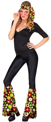 W WIDMANN MILANO Party Fashion - Hippie Set 60er / 70er Jahre | Mit Stirnband und Stulpen, Flower Power Kostüm Accessoire für Disco Outfits, Karneval, Festivals