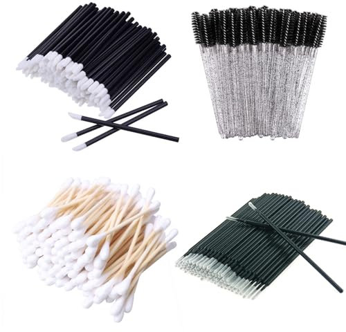 ZHIYE 350PCS Mascara and Lip Wand Set - Eyelash Brush, Lip Applicator, Micro Applicators and Cotton Buds