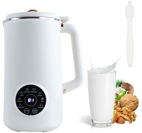 1000 Ml Macchina per Il Latte di Soia Multifunzione con 10 Lame in Acciaio Inossidabile, Centrifuga per Latte di Soia, con Avvio Ritardato, Riscaldamento, Autopulizia, per Riso e Cereali, ecc