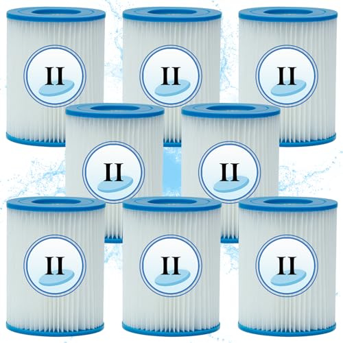 Denkmsd Cartuccia filtrante Tipo II, per Bestway 58094 - Cartuccia filtrante per Filtro della Piscina, Filtro di riserva per Bestway Tipo II, per Bestway 58383 - Cartuccia filtrante Tipo II (8pcs)