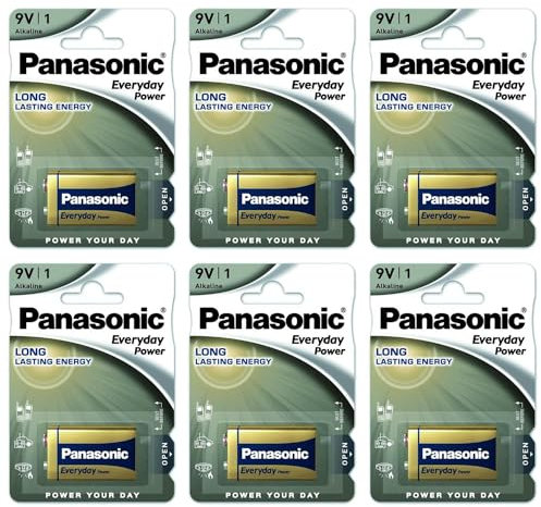 PANASONIC - Lote de 6 ampollas de 1 pila alcalina Everyday Power Silver Cube 6LF22-9V